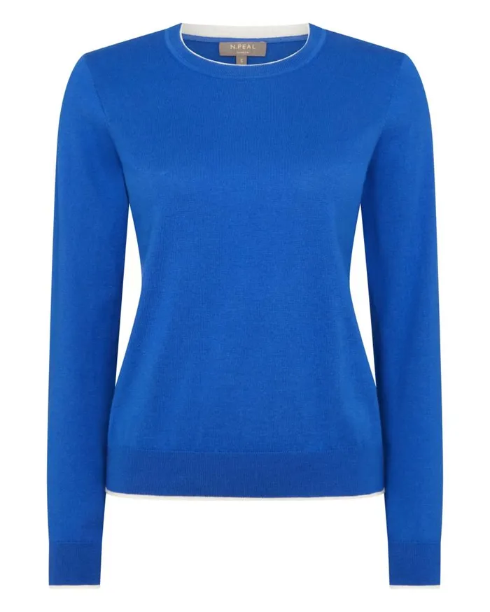 NPeal Jumpers Women Cotton Cashmere Jumper Victoria Blue