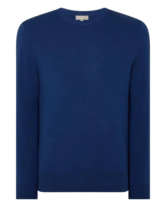 NPeal Jumpers Women Oxford Round Neck Cashmere Jumper French Blue