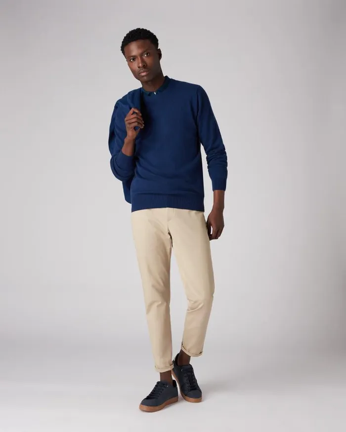 NPeal Jumpers Women Oxford Round Neck Cashmere Jumper French Blue