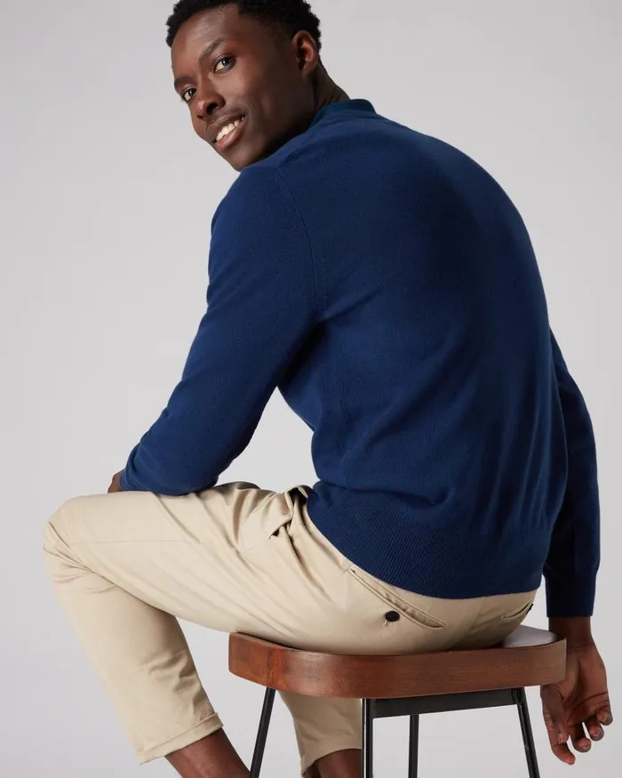 NPeal Jumpers Women Oxford Round Neck Cashmere Jumper French Blue