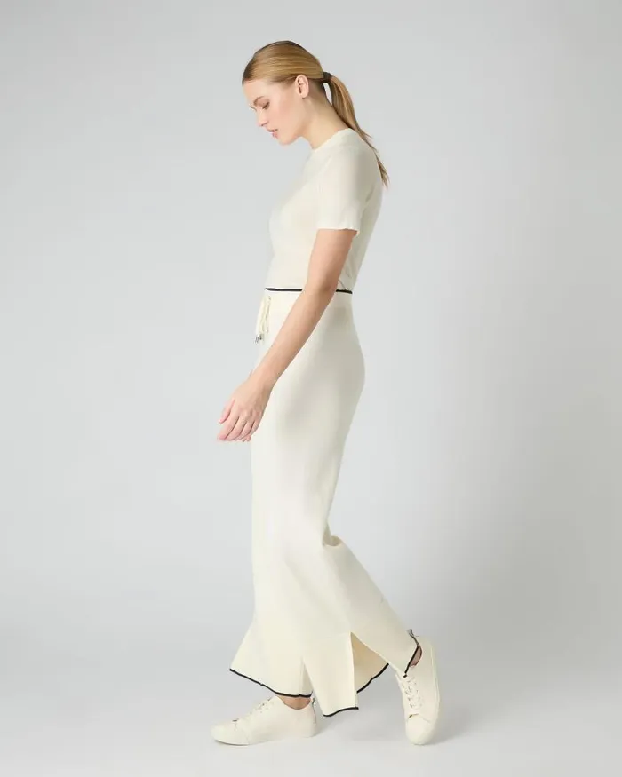 NPeal Leggings and Trousers Women Cotton Cashmere Trouser New Ivory White