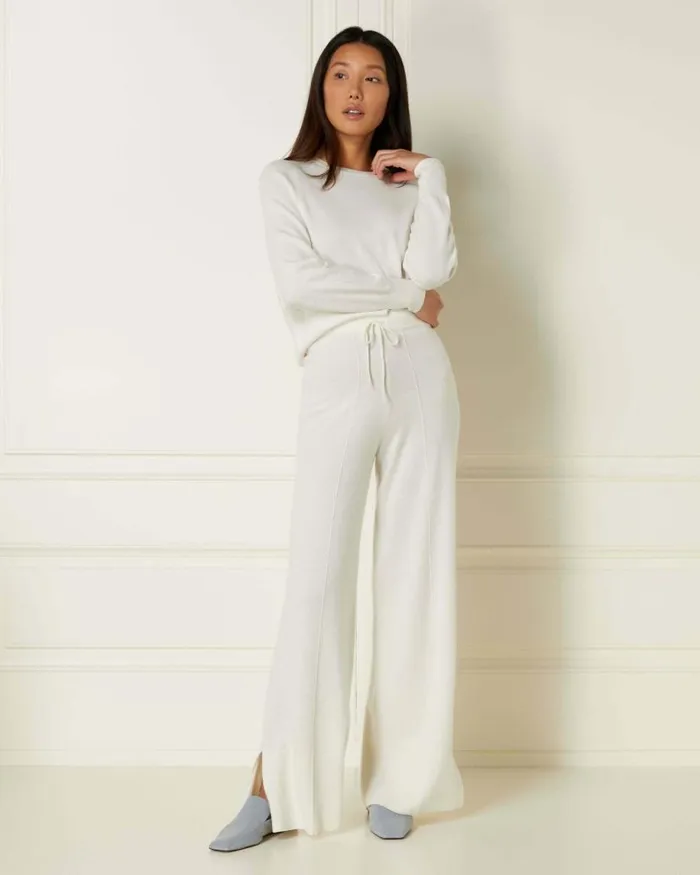 NPeal Leggings and Trousers Women Exposed Seam Cashmere Trouser New Ivory White