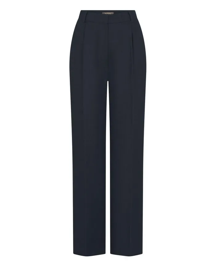 NPeal Leggings and Trousers Women Florence Linen Trouser Navy Blue