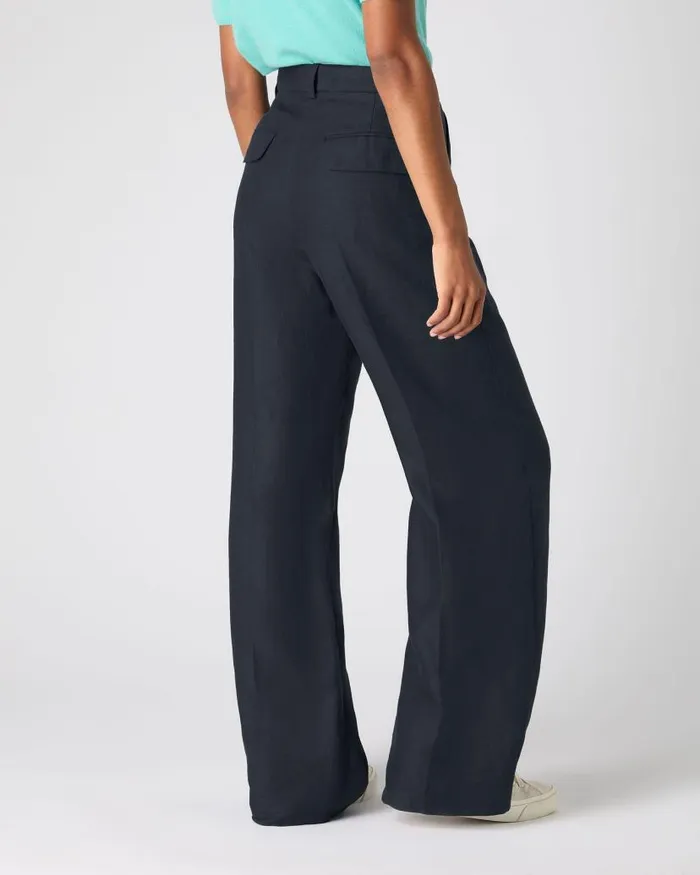 NPeal Leggings and Trousers Women Florence Linen Trouser Navy Blue