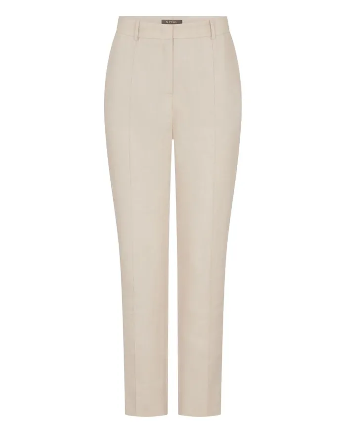 NPeal Leggings and Trousers Women Harper Crop Linen Trouser Oat Brown