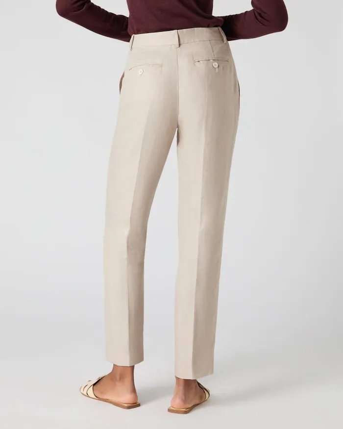 NPeal Leggings and Trousers Women Harper Crop Linen Trouser Oat Brown