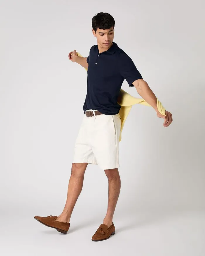 NPeal Polos and Tshirts Men Rock Polo Cotton Cashmere TShirt Navy Blue