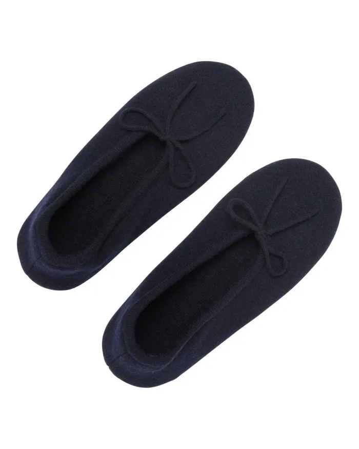 NPeal Slippers and Socks Women Cashmere Slippers Navy Blue