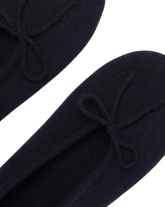 NPeal Slippers and Socks Women Cashmere Slippers Navy Blue