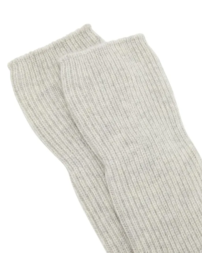 NPeal Slippers and Socks WomenMen Unisex Cashmere Rib Bed Socks Fumo Grey