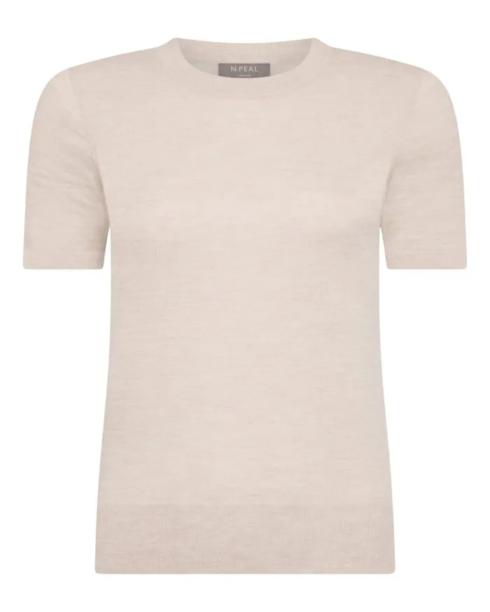 NPeal Tops and Tshirts Women Isla Superfine Cashmere TShirt Sandstone Brown
