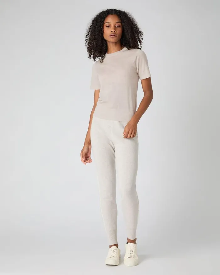 NPeal Tops and Tshirts Women Isla Superfine Cashmere TShirt Sandstone Brown