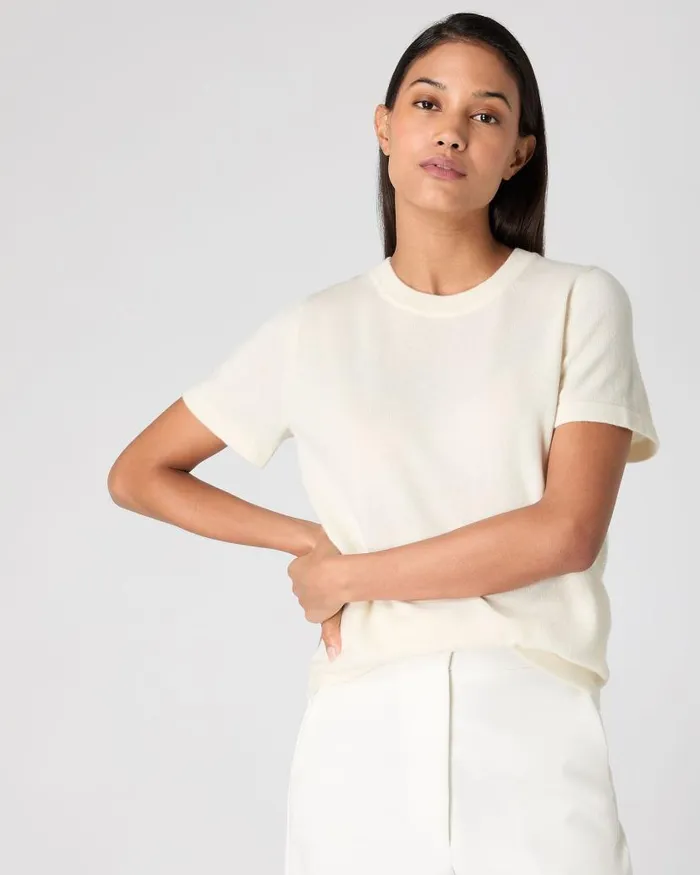 NPeal Tops and Tshirts Women Lottie Cashmere TShirt New Ivory White