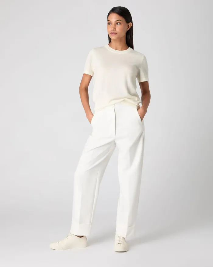 NPeal Tops and Tshirts Women Lottie Cashmere TShirt New Ivory White