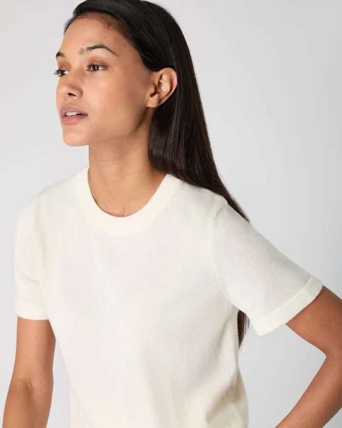NPeal Tops and Tshirts Women Lottie Cashmere TShirt New Ivory White