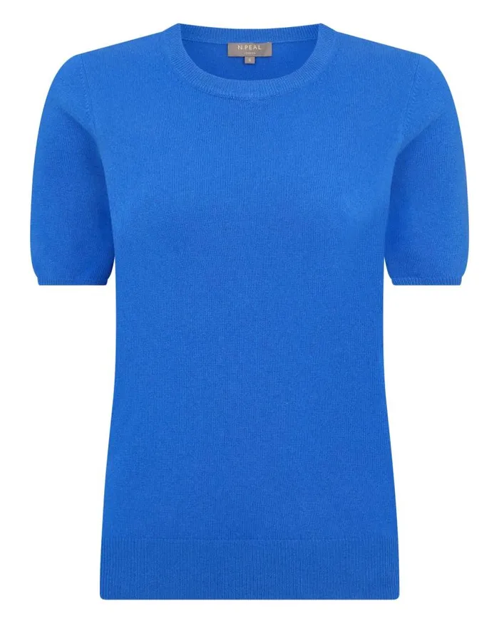 NPeal Tops and Tshirts Women Milly Classic Cashmere TShirt Sonic Blue