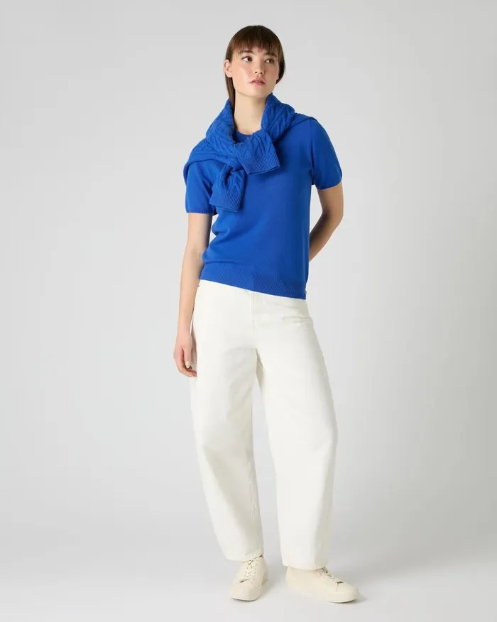 NPeal Tops and Tshirts Women Milly Classic Cashmere TShirt Sonic Blue
