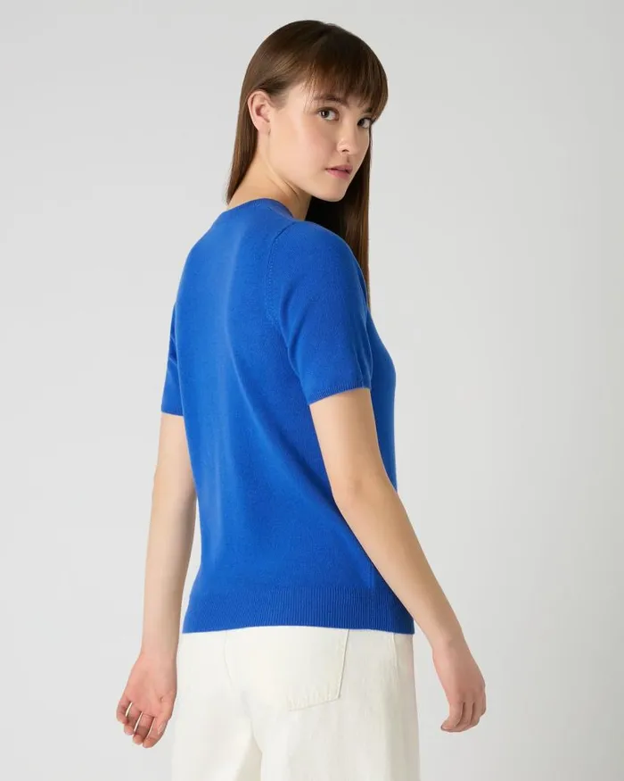 NPeal Tops and Tshirts Women Milly Classic Cashmere TShirt Sonic Blue