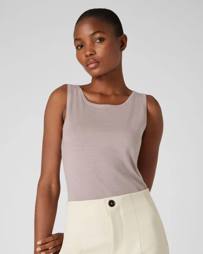 NPeal Tops and Tshirts Women Superfine Cashmere Shell Top Dune Pink
