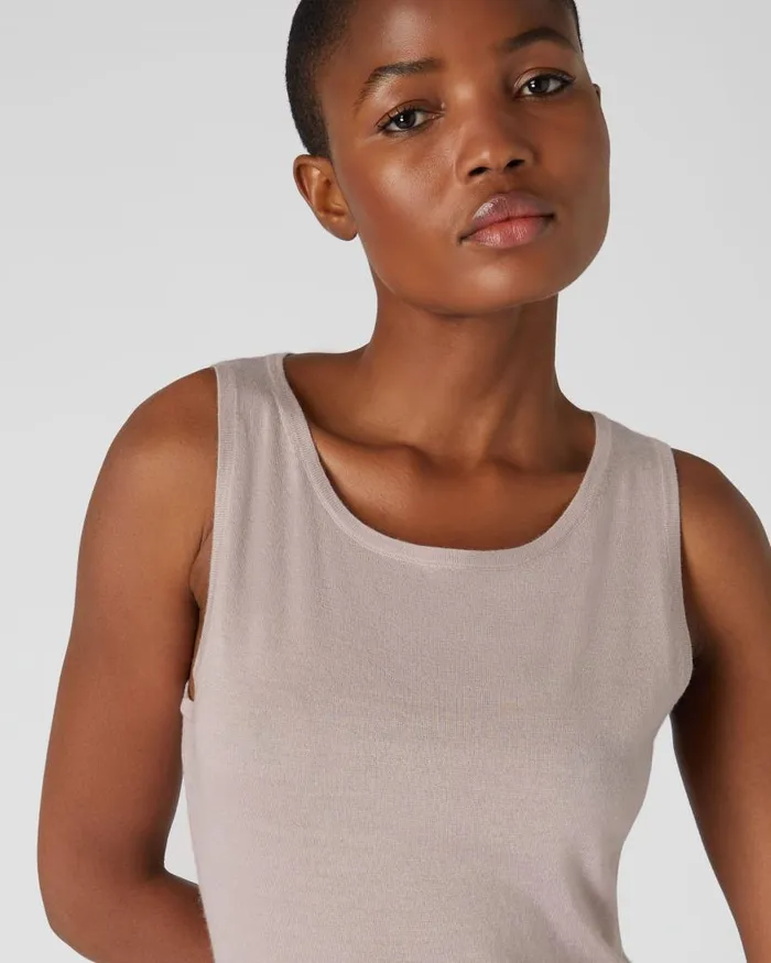 NPeal Tops and Tshirts Women Superfine Cashmere Shell Top Dune Pink