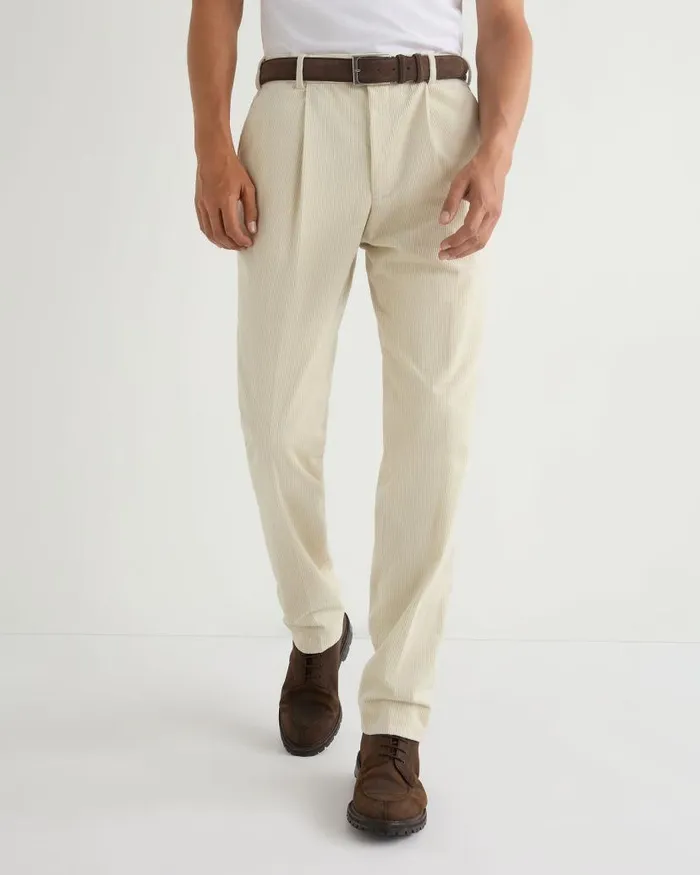 NPeal Trousers Men Atrani Cord Trousers Off White