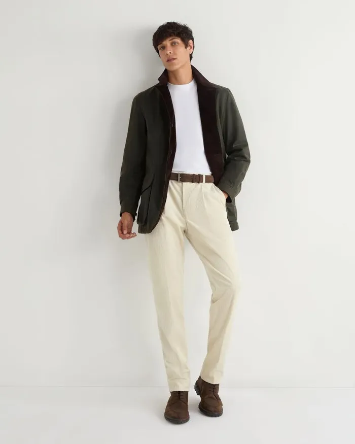 NPeal Trousers Men Atrani Cord Trousers Off White