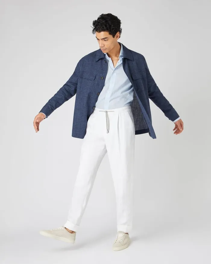 NPeal Trousers Men Linen Trouser White