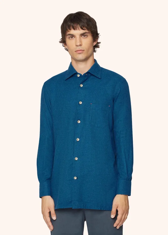NERANO HOUNDSTOOTH FLANNEL SHIRT Men Kiton Shirts NERANO HOUNDSTOOTH FLANNEL SHIRT Men Kiton Shirts