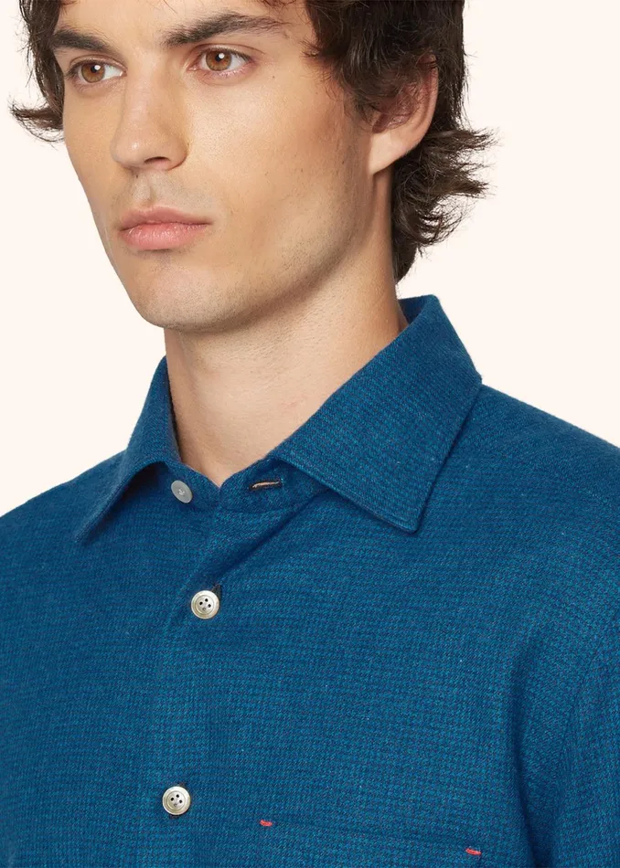 NERANO HOUNDSTOOTH FLANNEL SHIRT Men Kiton Shirts NERANO HOUNDSTOOTH FLANNEL SHIRT Men Kiton Shirts