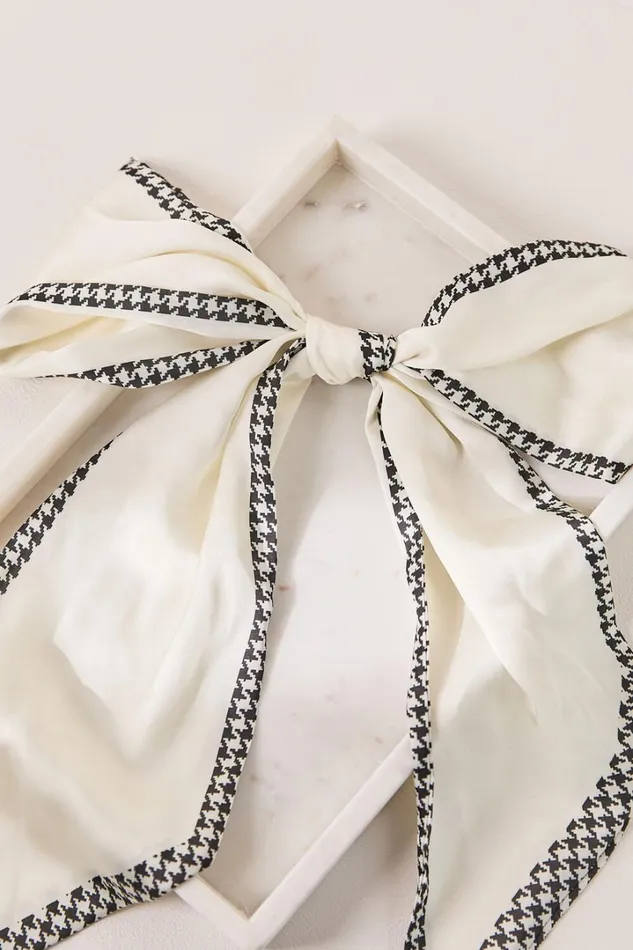 Nessa Scarf 8211 Tie Up Scarf In WhiteBlack Women Showpo Scarves and Gloves
