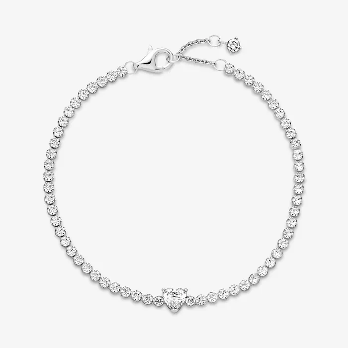 Noncharm Bracelets Women Pandora Sparkling Heart Tennis Bracelet