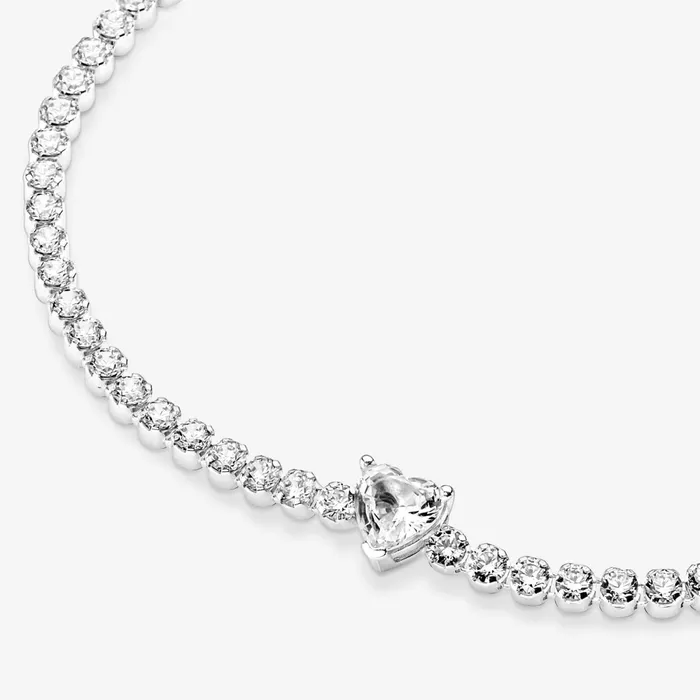 Noncharm Bracelets Women Pandora Sparkling Heart Tennis Bracelet