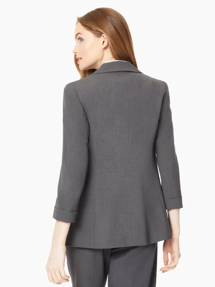 Notch Collar Rolled Cuff BiStretch Blazer Women Jones New York Suiting Notch Collar Rolled Cuff BiStretch Blazer Women Jones New York Suiting