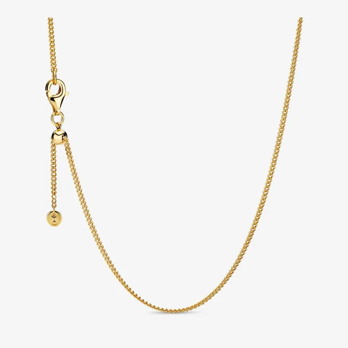 O Pendants Women Pandora Curb Chain Necklace Gold Plated