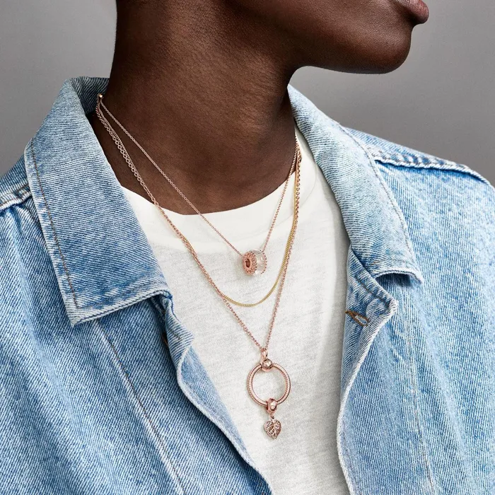 O Pendants Women Pandora Curb Chain Necklace Gold Plated
