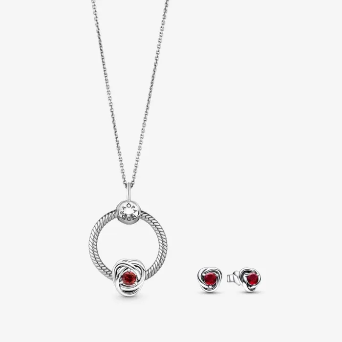 O Pendants Women Pandora July Birthstone Eternity Circle O Pendant And Earrings Set