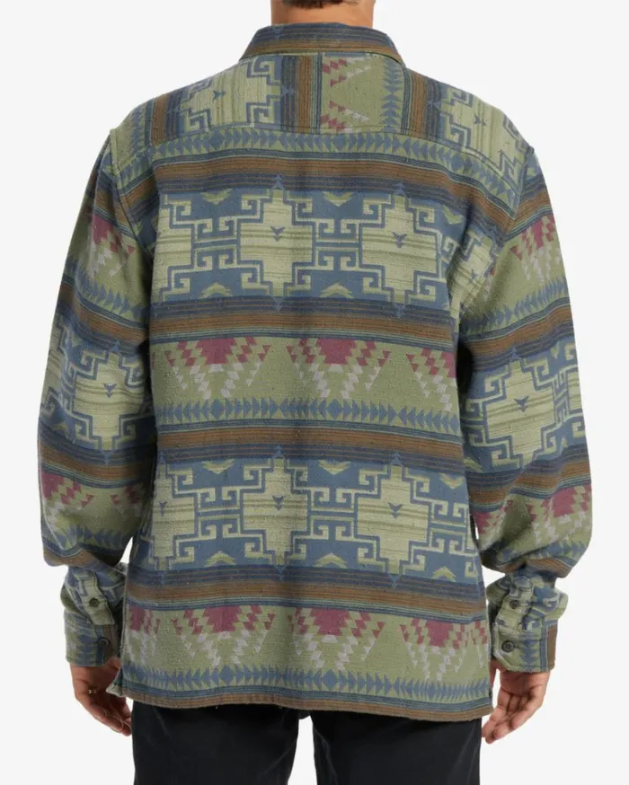 Offshore Jacquard Flannel Long Sleeve Shirt Sage Men Billabong Flannels