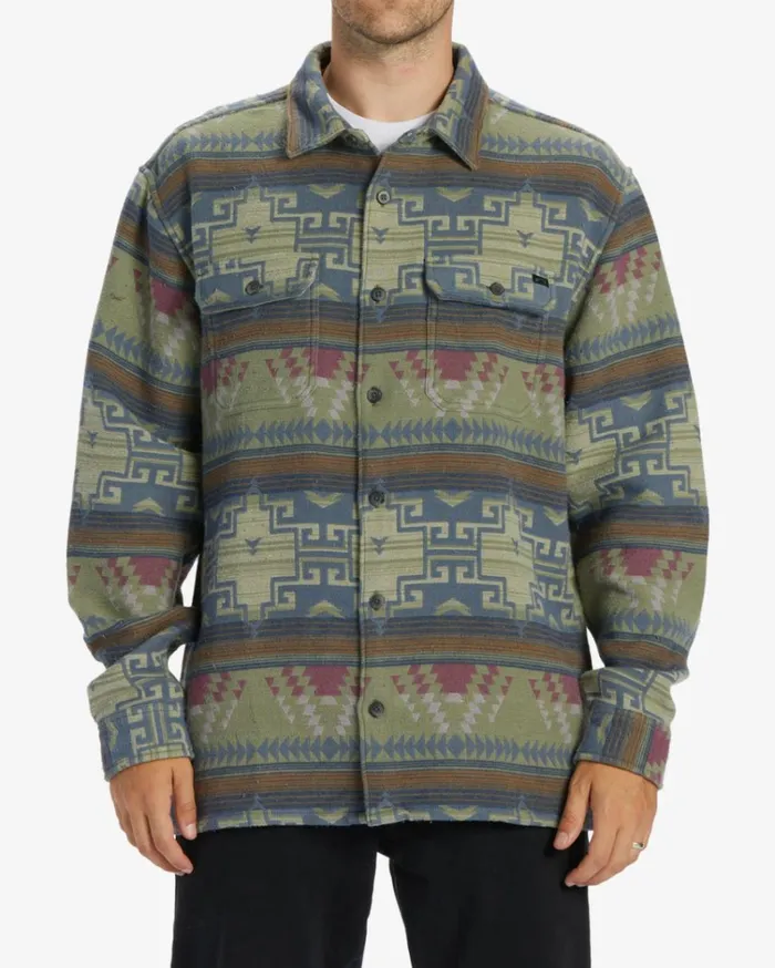 Offshore Jacquard Flannel Long Sleeve Shirt Sage Men Billabong Flannels