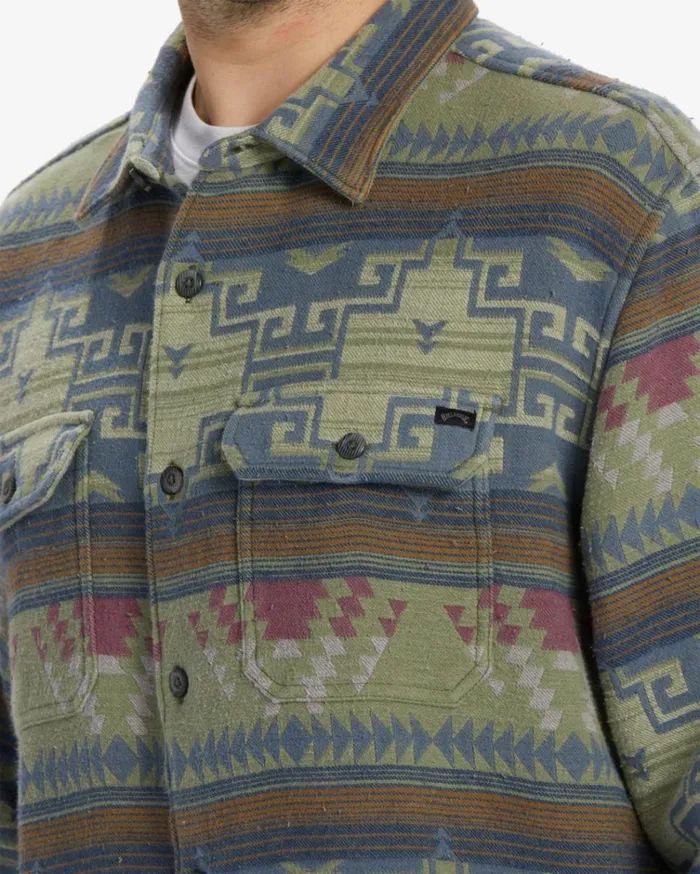 Offshore Jacquard Flannel Long Sleeve Shirt Sage Men Billabong Flannels