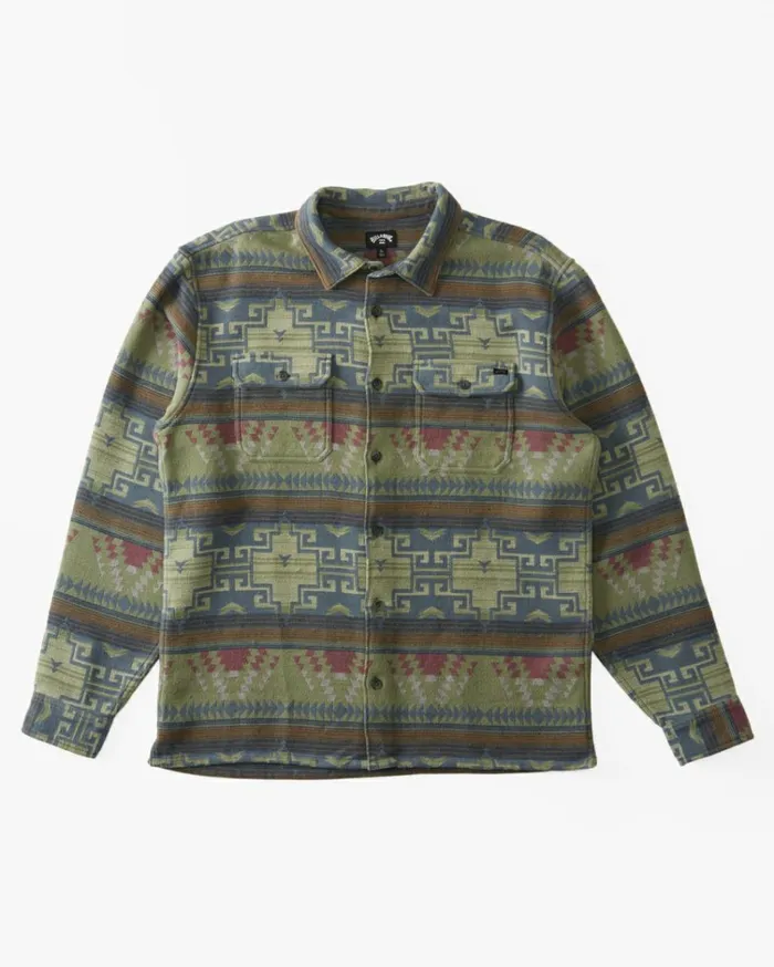 Offshore Jacquard Flannel Long Sleeve Shirt Sage Men Billabong Flannels