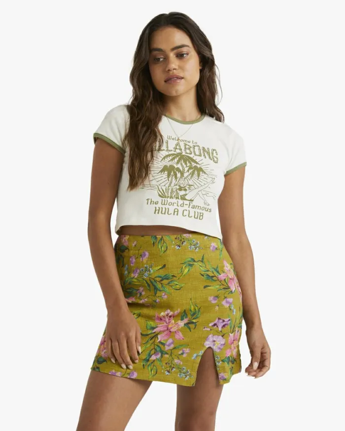 On Vacay Baby Tee TShirt Salt Crystal Women Billabong Graphic Tees and Tanks
