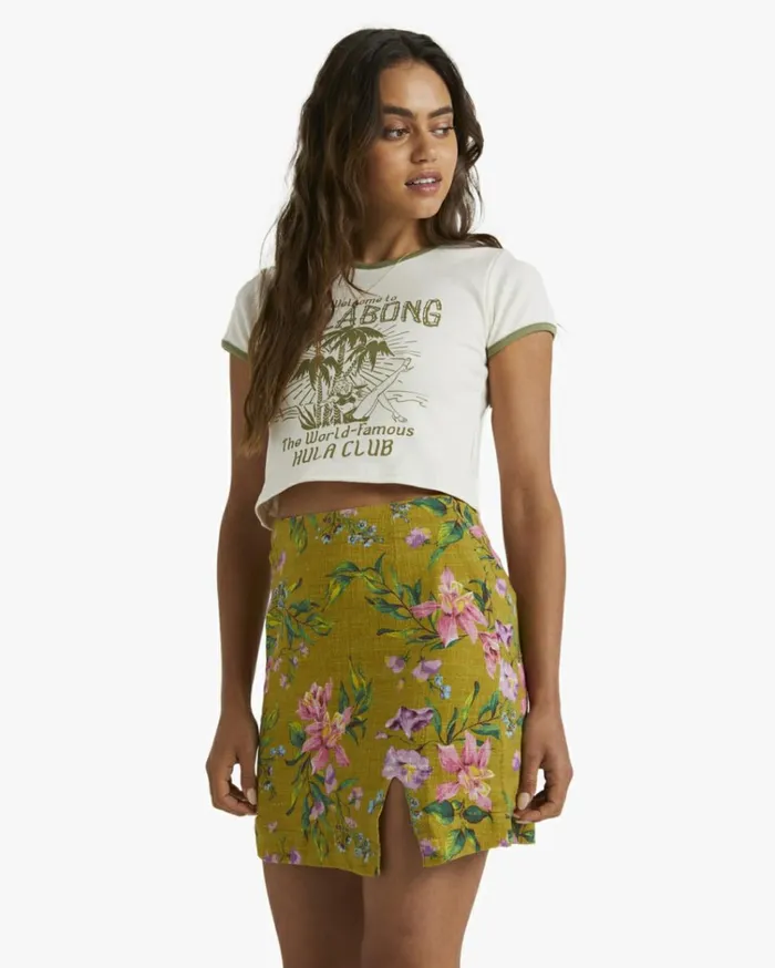 On Vacay Baby Tee TShirt Salt Crystal Women Billabong Graphic Tees and Tanks