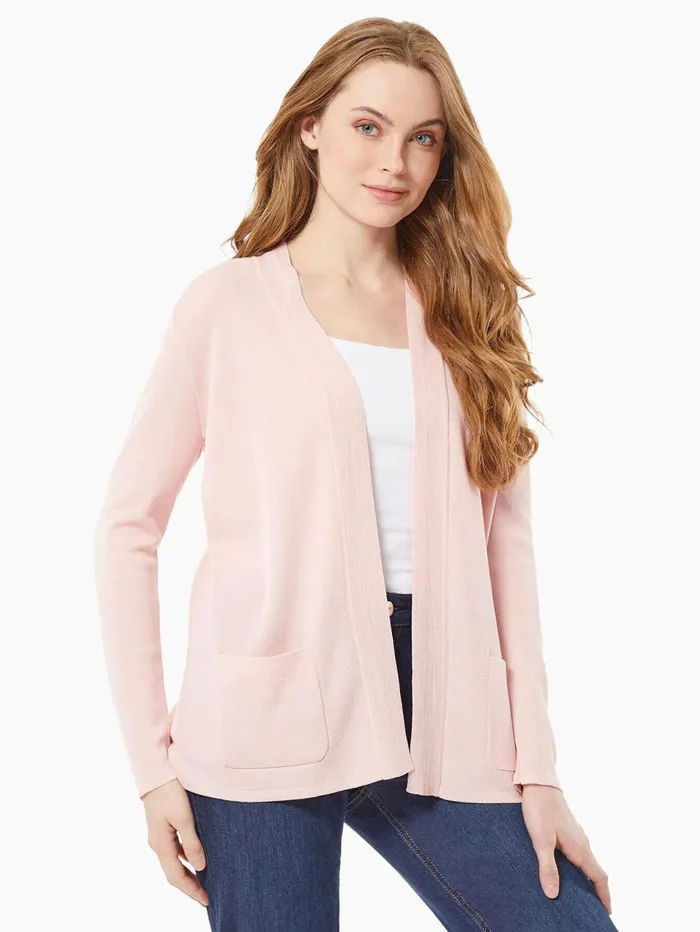 Open Front Cardigan With Pockets Women Jones New York Sweaters and Cardigans