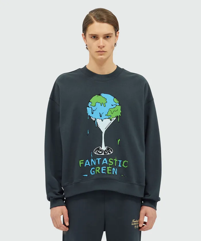 Organic Cotton 034Fantastic Green Burro Studio034 Navy Blue Sweatshirt WomenMen MSGM Hoodies And Sweatshirts