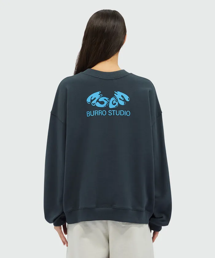 Organic Cotton 034Fantastic Green Burro Studio034 Navy Blue Sweatshirt WomenMen MSGM Hoodies And Sweatshirts