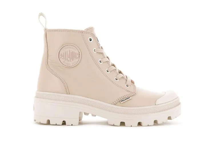 Palladium Pallabase Leather Nude Dust Women Heel Boots