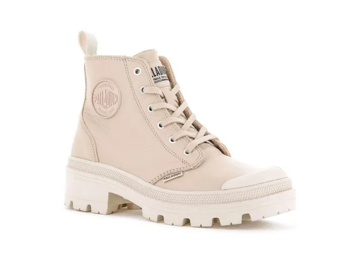 Palladium Pallabase Leather Nude Dust Women Heel Boots