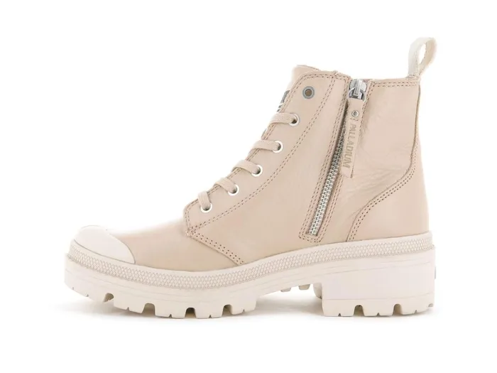 Palladium Pallabase Leather Nude Dust Women Heel Boots