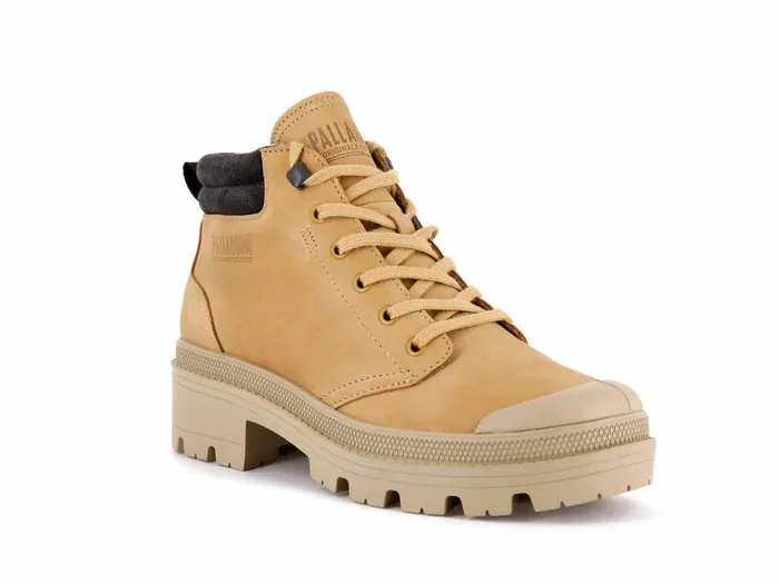Palladium Pallabase Lo Cuff Amber Gold Women Boots