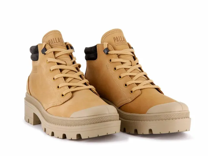 Palladium Pallabase Lo Cuff Amber Gold Women Boots